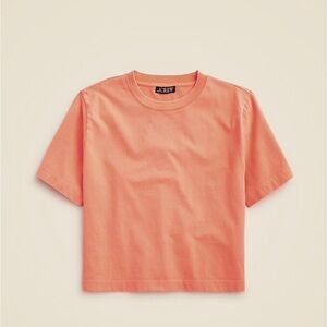 J.Crew Relaxed Premium Weight Cropped T-Shirt In Sunfire Coral Size Small